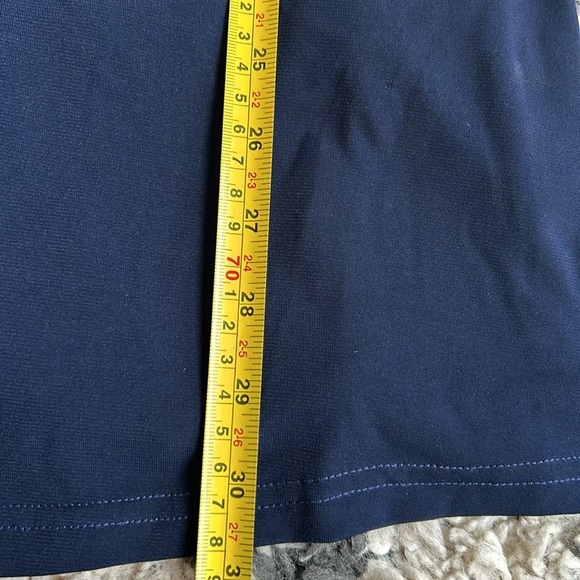 Judith March navy straight line dress 3/4 orange crochet bell sleeves lined boho - Picture 15 of 16